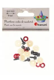 Titanum Oczy do maskotek plastikowe z mocowaniem 10mm 8 szt.