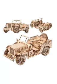 Puzzle Drewniane 3D - Pojazd Wojskowy Jeep Nice-idea.pl