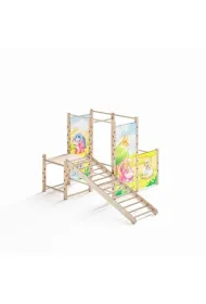 Ma�y plac zabaw Montessori z drabink� drewnian� Kids Jungle