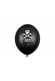 PartyDeco Balony Piraci Pastel Black 30cm