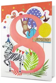 Pan Dragon Karnet B6 HM-200 8 Urodziny, zebra, czerwone HM-200-2876