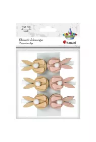Titanum Ozdoba drewniana Klamerki zaj�czki 6 szt.