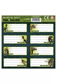 Derform Nalepki na zeszyty Dinozaur 25 szt.