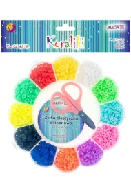 Koraliki gumowe 6mm, �y�ka 10m, no�yczki MIX Aliga