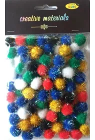 Galeria Hobby Pompony glitter 15mm 100 szt.