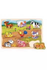 Puzzle drewniane 9 el. Zwierz�ta hodowlane Brimarex