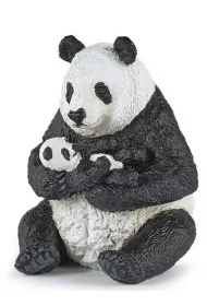 Panda z m�odym siedz�ca