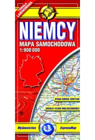 Niemcy laminowana mapa samochodowa 1:900 000