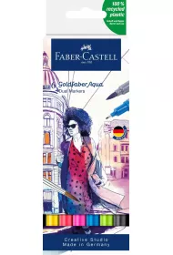 Faber-Castell Pisak akwarelowy goldfaber aqua dwustronny zestaw 6 szt.