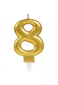Amscan �wieczka cyferka 8 Sparkling Celebrations z�ota