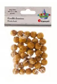 Titanum Koraliki drewniane jasno br�zowe 40 szt