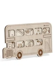 Puzzle drewniane - Czerwony autobus Sounds Wood