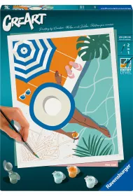 Malowanie po numerach CreArt - Relaks nad basenem Ravensburger