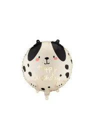 PartyDeco Balon foliowy pastylka Happy Birthday 35x35cm