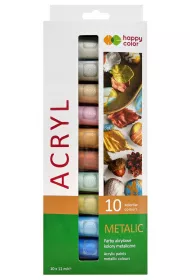Happy Color Farby akrylowe metalik 12x12ml