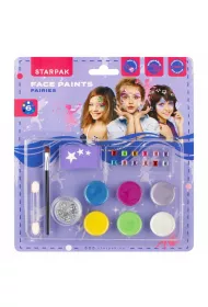 Farby do malowania twarzy 6 kolor�w plus brokat Fairy STARPAK 528373