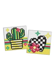 Diamentowa mozaika Kids - Kwiat i kaktus 9x9cm Ideyka