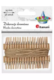 Titanum Klamerki drewniane r�owe 36 szt.