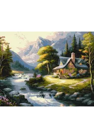 Ideyka Malowanie po numerach - Dom w g�rach 40x50cm