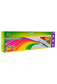 Cricco Farby plakatowe + Brokat + Pojemnik 12 kolor�w