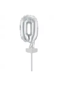 Amscan Balon foliowy mini cyfra 0 srebrna 7,5x12cm