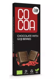 Cocoa Czekolada surowa z jagodami goji 40 g Bio