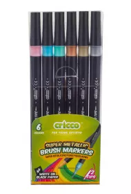 Cricco Pisaki pdzelkowe metaliczne dwustronne 6 szt.
