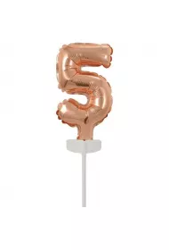 Amscan Balon foliowy mini cyfra 5 r�owe z�oto 7x12cm