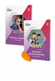Pewny start. Poziom B. Zestaw Karty pracy. Czytanie, pisanie. Plastyka, grafomotoryka