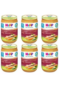 Hipp Dla Maych Smakoszy Kasza bulgur z warzywami mango i kurczakiem po 9. miesicu zestaw 6 x 220 g Bio