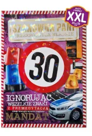 Yeku Karnet Premium Mandat 30 urodziny damskie (24x33cm)