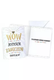 Kukartka Karnet Gratulacje zar�czyny, z�ocony V-071 (14x18,5cm)