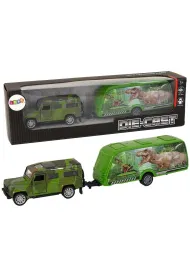 Jeep z przyczep� z dinozaurami LeanToys