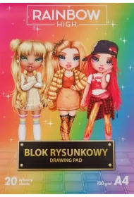 Astra Blok rysunkowy A4 Biay 100g Rainbow High