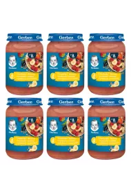 Gerber Deserek „owsianka”  banany truskawki i maliny z patkami owsianymi dla niemowlt po 8 miesicu zgrzewka 6 x 190 g