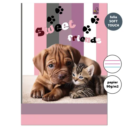 猫 a4 Zeszyt Herlitz Animals A4 w linie podwójne 32 kartkowy kot