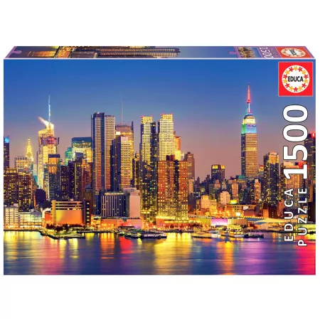 Puzzle 1500 el. Manhattan nocą, Nowy Jork Educa | TaniaKsiazka.pl