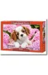 Puzzle 500 el. Szczeni� w r�owych kwiatach Castorland