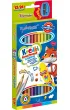 St. Majewski Kredki tr�jk�tne dwustronne Bambino + temper�wka 24 kolory 12 szt.