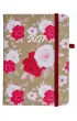 Kalendarz 2027 A6 tyg. Flamenco bia�o-czer. kwiaty