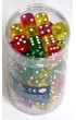 Ko�ci do gry plastikowe transparentne 16 mm 100 szt. mix kolor�w