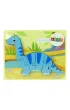 Drewniane puzzle Dinozaur Brachiosaur niebieski LeanToys