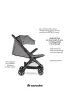 Easywalker Jackey Kompaktowy, samosk�adaj�cy si� w�zek spacerowy z torb� transportow� Marble Grey