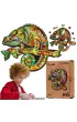 Puzzle drewniane eko 130 el. Kameleon A3 Maksik