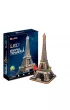 Puzzle 3D 82 el. Wie�a Eiffel`a LED Cubic Fun