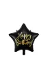 PartyDeco Balon foliowy Happy Birthday czarny 40cm