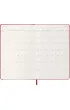 Kalendarz 2026 12M Moleskine L twarda oprawa dzienny Scarlet Red 13x21cm