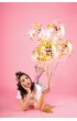 PartyDeco Balony transparentne z konfetti z�ote k�ka 30cm