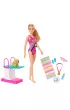 Barbie Dreamhouse Adventures Zestaw Lalka P�ywaczka z pieskiem Mattel