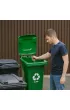 Multistore Kosz na smieci pojemnik kube� �mietnik zielony szk�o gumowe ko�a 120 l